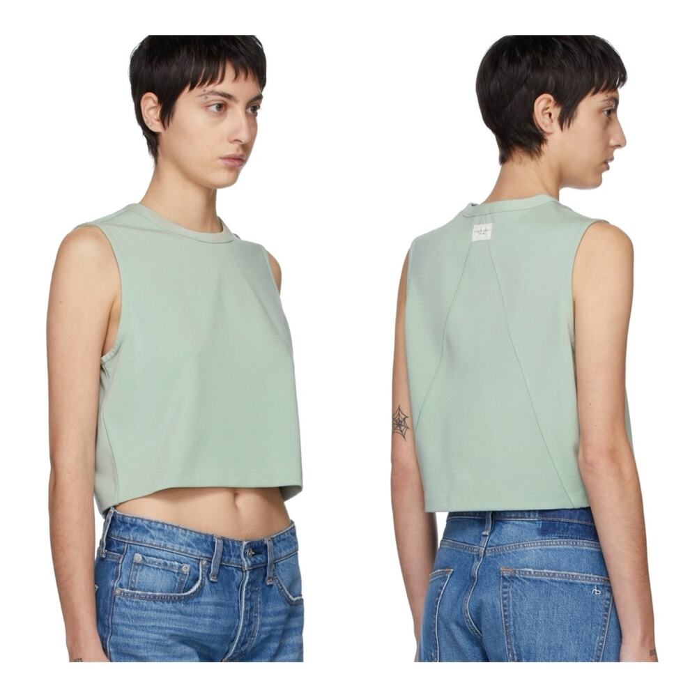 Rag & Bone Archetype Cropped Roxie Tank Sleeveless Athleisure Boxy FLAWS Small